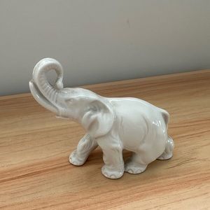 Ceramic White Elephant Figurine